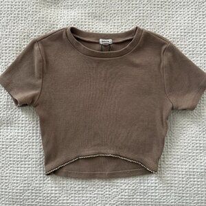 Garage Cropped Tee w/trim detail